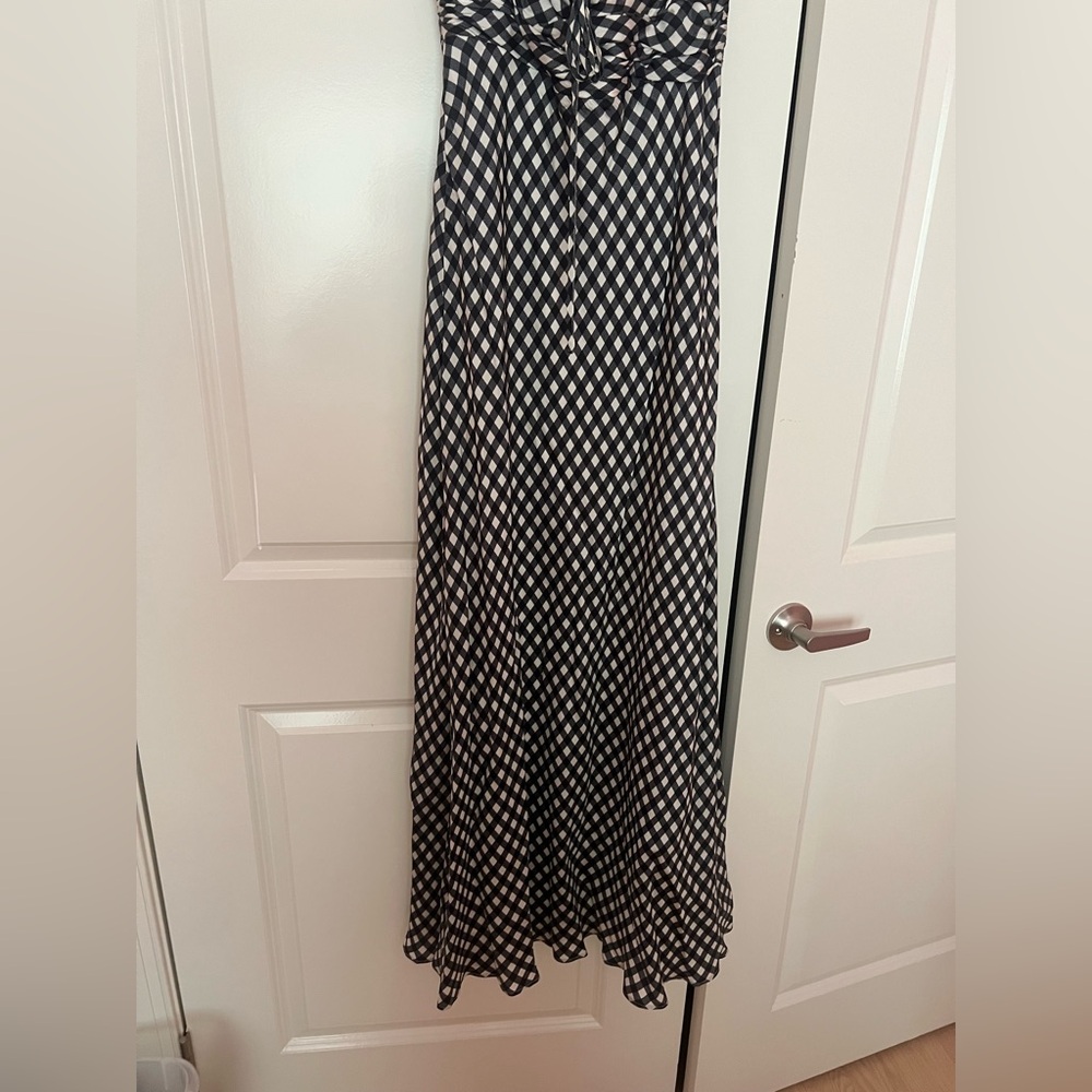 JCREW Collection tie-neck cap-sleeve maxi dress in gingham size 10 - Picture 10 of 14